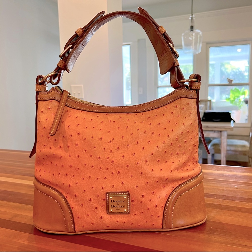 Dooney & Bourke Ostrich Hobo - Pretty Salmon Color